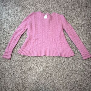 Vintage Australia Pink Angora Rabbit Hair Cashmere Sweater Women’s XL Cable Knit